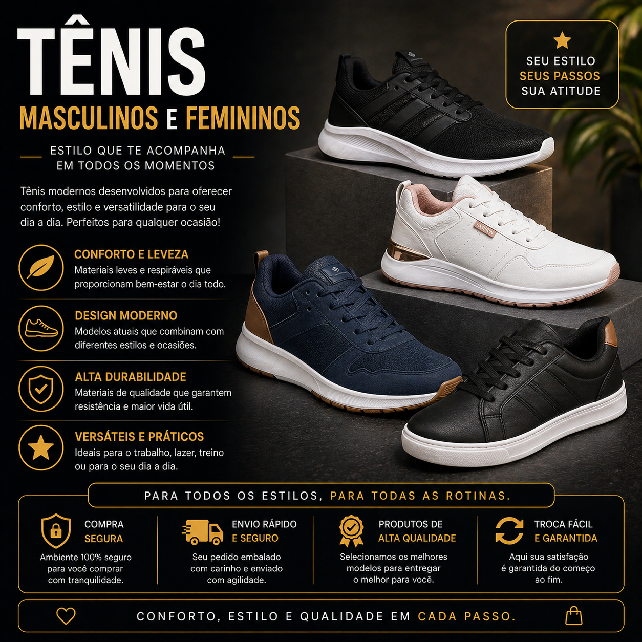 👟 Tênis Masculinos e Femininos